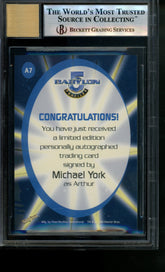 1999 Babylon 5 Profiles Autograph Michael York as Arthur Auto #A7 BGS 9/10